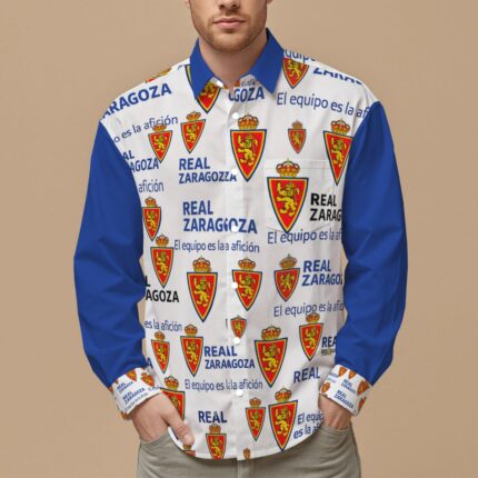 Camisa de manga larga Real Zaragoza Men's Slim Fit Long Sleeve Shirt