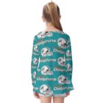 Miami Dolphins Zubaz All-Over Print Kid's Long Sleeve O-neck T-shirt - Image 3
