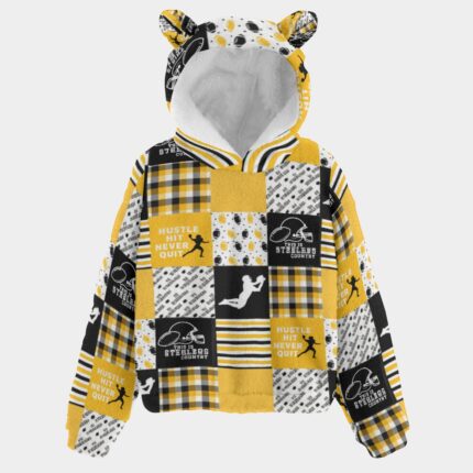 Pittsburgh Steelers Zubaz All-Over Print Kid’s Borg Fleece Sweatshirt With Ear