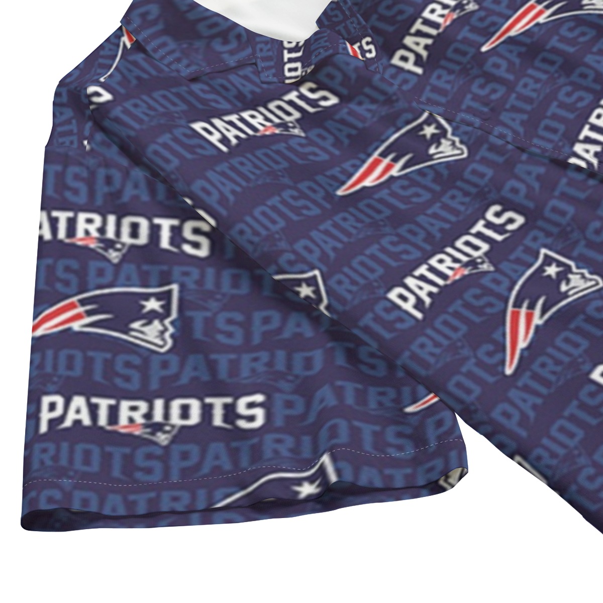 New England Patriots Zubaz All-Over Print Men's Hawaiian Rayon Shirt | 115GSM Rayon - Image 2