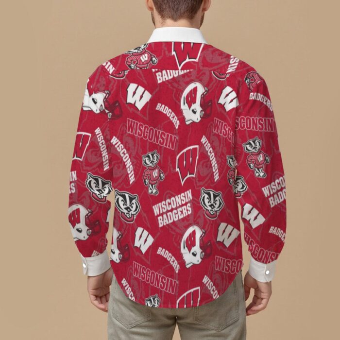 Wisconsin Madison Badgers Men's Slim Fit Long Sleeve Shirt - Image 2