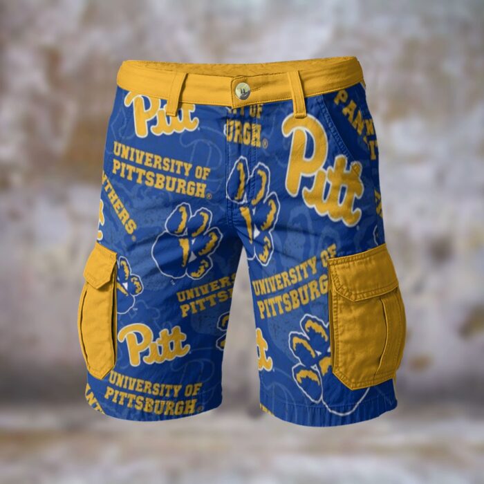 Pittsburgh - Panthers nlue yellow Cargo Shorts - Image 1