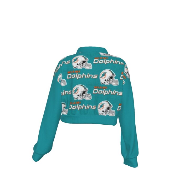 Miami Dolphins Zubaz All-Over Print Women's Hoodie with Half Zipper - Image 4