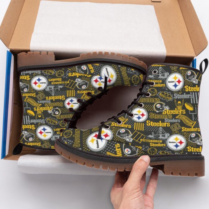 Pittsburgh Steelers Zubaz All-Over Print Men's Martin Short Boots - Image 4