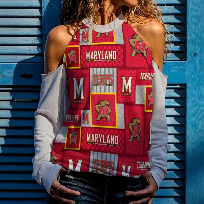 Maryland - Terrapins Women's Cold Shoulder Sweatirt - Image 1