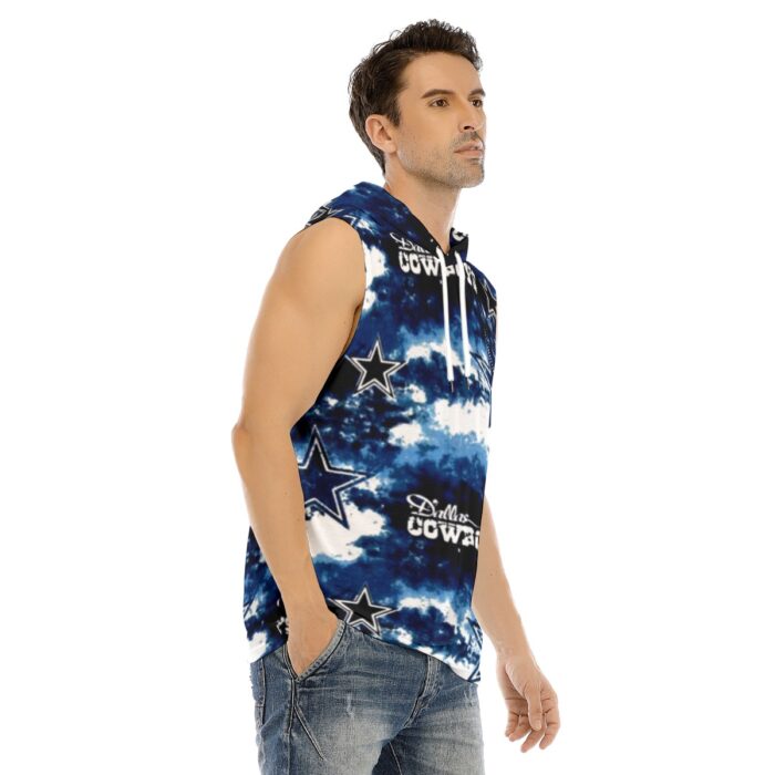 Dallas Cowboys Zubaz All-Over Print Men's Tank Hooded Vest - Image 3