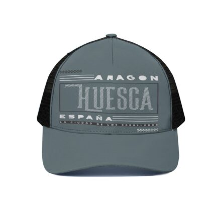 Gorra de camionero Huesca unisex con media malla negra