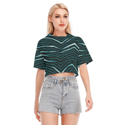 Philadelphia Eagles Zubaz All-Over Print Women's Cropped T-shirt | 190GSM Cotton
