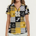 Pittsburgh Steelers All-Over Print Women's Zip Polo Shirt With Short Sleeve