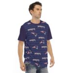 New England Patriots All-Over Print Men's Short Sleeve Rounded Hem T-shirt - Image 2