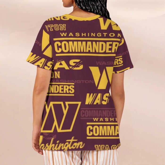 Washington Commanders Women's Loose V-Neck Short-Sleeve T-Shirt - Image 2