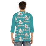 Miami Dolphins Zubaz All-Over Print Men's O-neck Raglan Sleeve T-shirt - Image 3