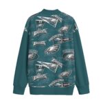 Philadelphia Eagles Zubaz All-Over Print Unisex Mid-high Collar Drop Shoulder Sweatshirt - Image 2