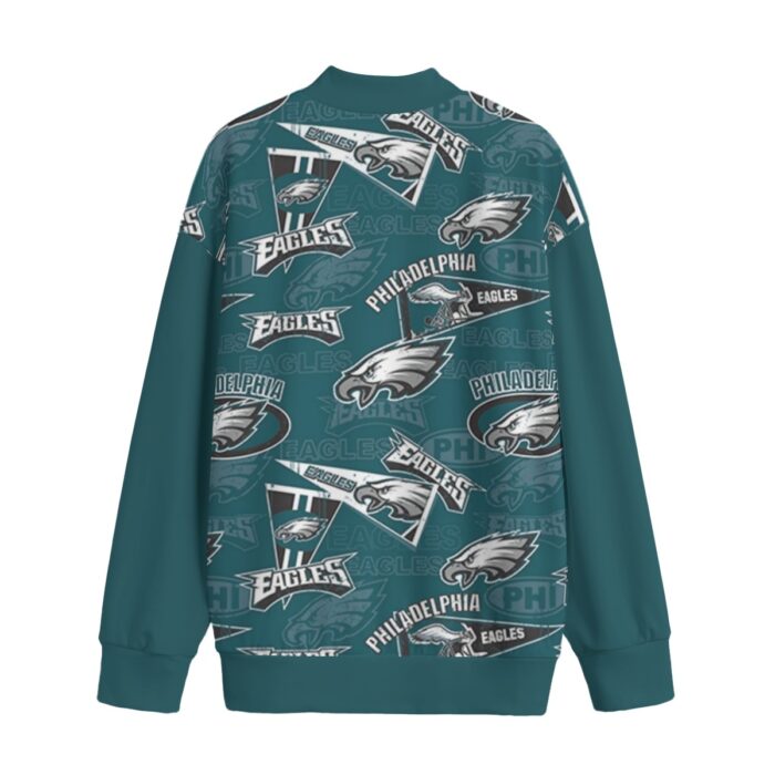 Philadelphia Eagles Zubaz All-Over Print Unisex Mid-high Collar Drop Shoulder Sweatshirt - Image 2