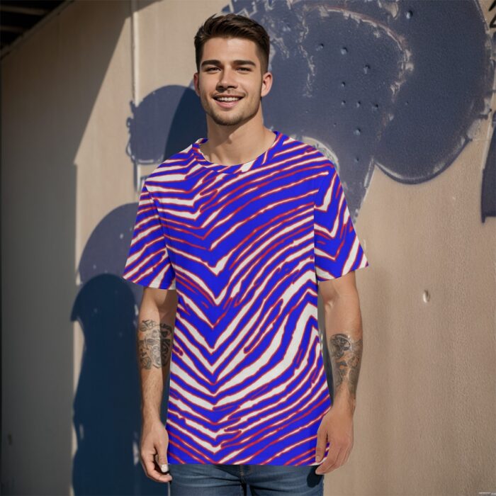 Buffalo Bills Zubaz All-Over Print Men's O-Neck T-Shirts|Interlock - Image 4