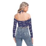 New England Patriots Zubaz All-Over Print Women's Halter Lace-up Top - Image 2