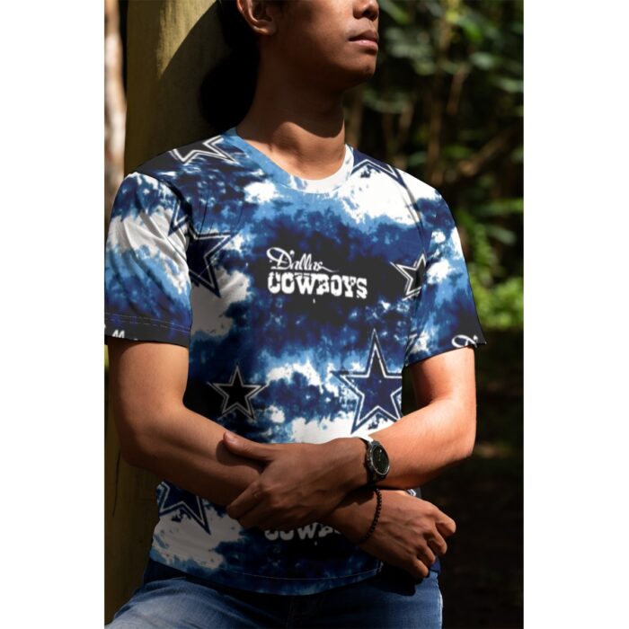 Dallas Cowboys Zubaz All-Over Print Men's O-Neck Sports T-Shirt - Image 2