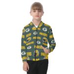 Green Bay Packers All-Over Print Kid's Zip-up Hoodie With Patch Pocket - Image 2