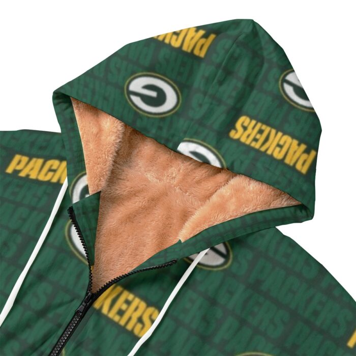 Green Bay Packers All-Over Print Kid's Plush Windbreaker - Image 4
