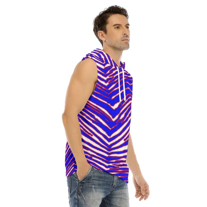 Buffalo Bills Zubaz All-Over Print Men's Tank Hooded Vest - Image 3