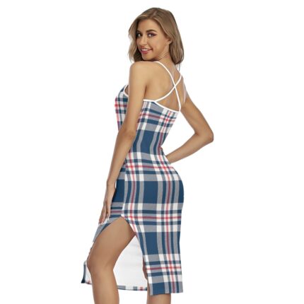 New England Patriots Zubaz All-Over Print Women's Back Cross Cami Dress