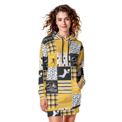 Pittsburgh Steelers Zubaz All-Over Print Women's Heavy Fleece Long Hoodie