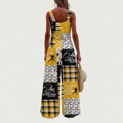 Pittsburgh Steelers All-Over Print Women's Wide-Leg Jumpsuit