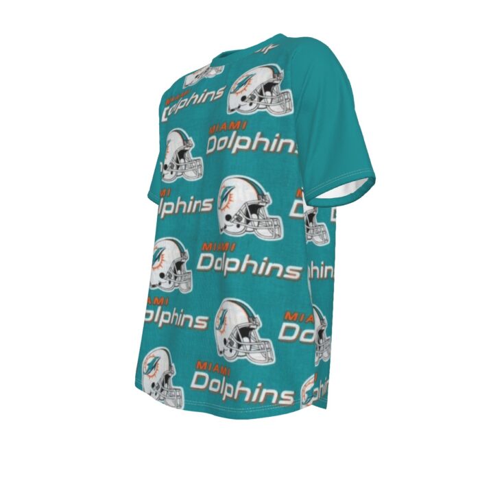 Miami Dolphins Zubaz All-Over Print Men's O-neck Short Sleeve T-shirt - Image 3
