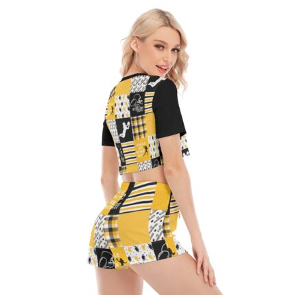 Pittsburgh Steelers All-Over Print Women's O-neck T-shirt Shorts Suit