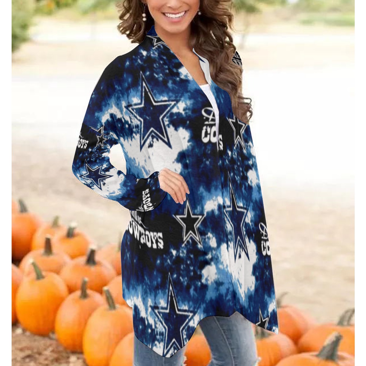 Dallas Cowboys Zubaz All-Over Print Women's Cardigan With Long Sleeve - Image 2