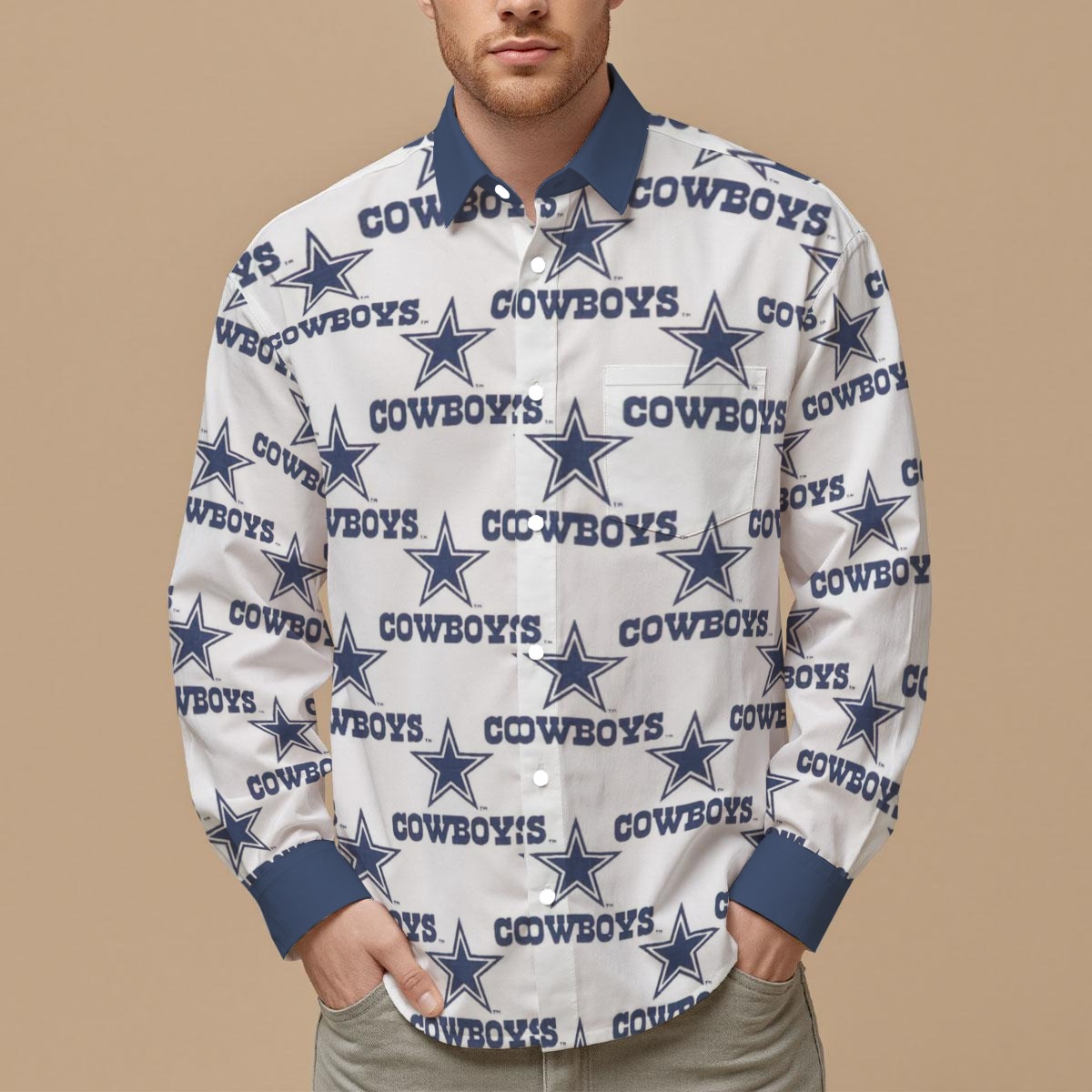 Dallas Cowboys Men's Slim Fit Long Sleeve Shirt