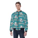 Miami Dolphins Zubaz All-Over Print Men's Bomber Jacket Without Sleeve Pocket