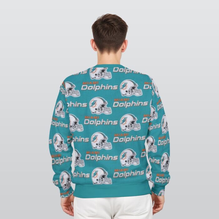 Miami Dolphins Zubaz All-Over Print Men's Heavy Fleece Sweatshirt - Image 1