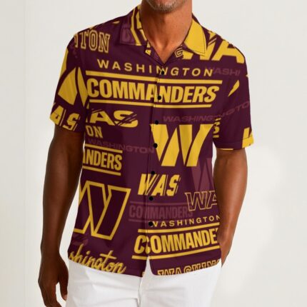 Washington Commanders Men's Hawaiian Shirt With Button Closure |115GSM Cotton poplin