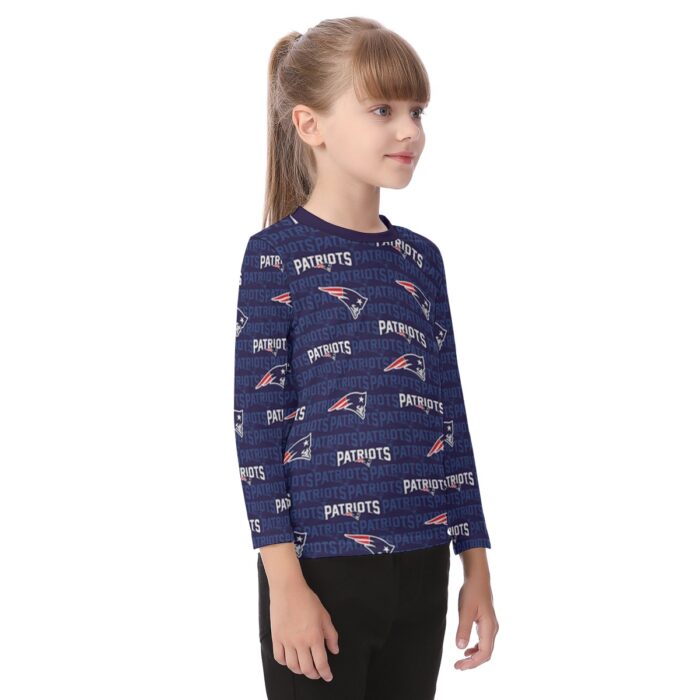 New England Patriots Zubaz All-Over Print Kid's O-neck Long Sleeve T-shirt - Image 4