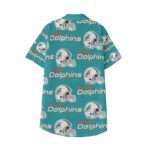 Miami Dolphins Zubaz All-Over Print Kid's Hawaiian Vacation Shirt | 115GSM Cotton poplin - Image 3