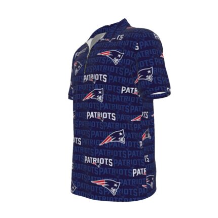 New England Patriots Zubaz All-over Print Men's Polo Shirt with Zipper