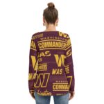 Washington Commanders Redskins Women's Long Sleeve Neckline Tie Sweatshirt - Image 4