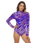 Buffalo Bills Zubaz All-Over Print Women's Turtleneck Long Sleeve Bodysuit - Image 4