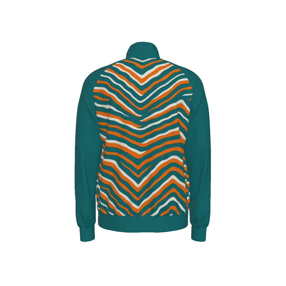 Miami Dolphins Zubaz All-Over Print Men's Raglan-Sleeve Stand Collar Jacket - Image 4