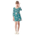 Miami Dolphins Zubaz All-Over Print Kid's Long Sleeve Dress - Image 2
