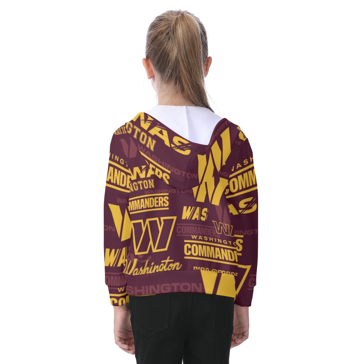 Washington Commanders Kid's Zip-up Hoodie With Patch Pocket - Image 4