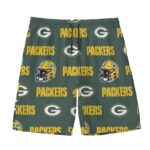 Green Bay Packers All-Over Print Men‘s Beach Shorts With Lining - Image 2