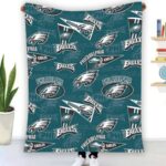 Philadelphia Eagles Zubaz Single-Side Printing Flannel Blanket - Image 3