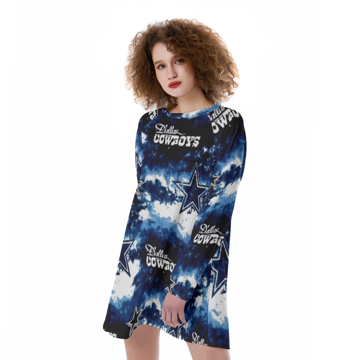 Dallas Cowboys Zubaz All-Over Print Women's Raglan Sleeve Dress - Image 3