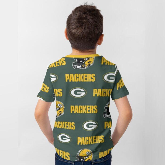 Green Bay Packers All-Over Print Kid's T-Shirt - Image 2