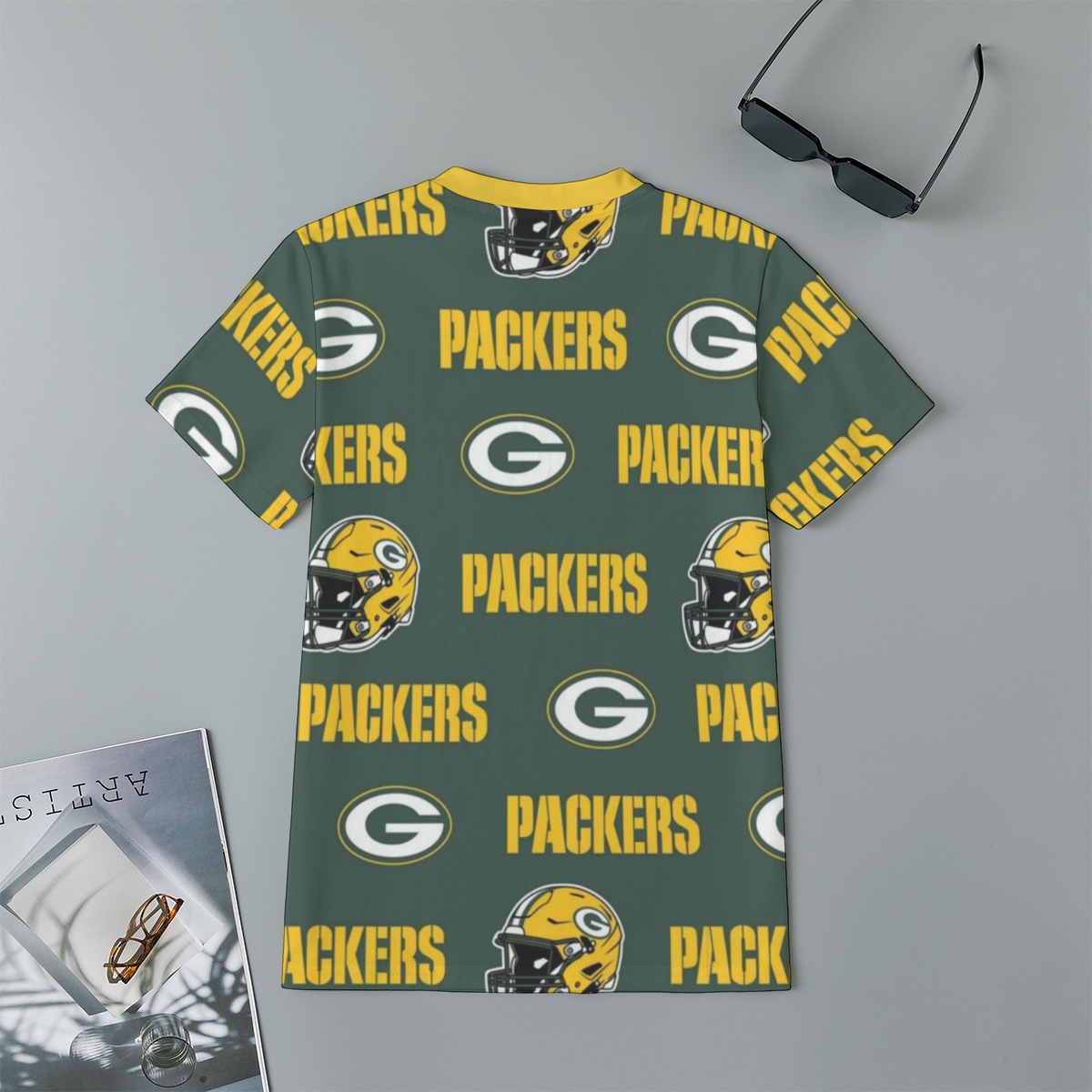 Green Bay Packers All-Over Print Children's Short-Sleeve T-Shirt | 180GSM Cotton - Image 2