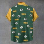 Green Bay Packers  Men's Stand Collar Shirt|110GSM Imitation Flax - Image 3