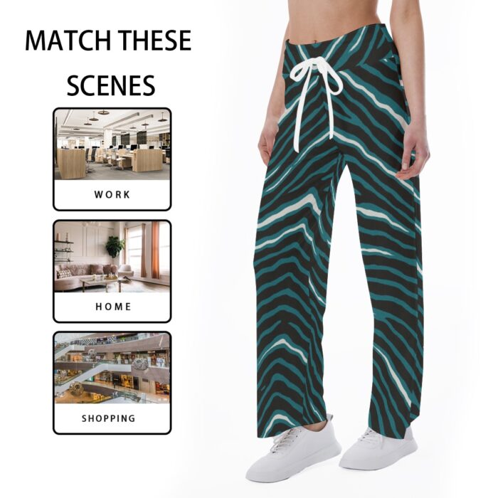 Philadelphia Eagles Zubaz All-Over Print Women's High-waisted Straight-leg Trousers - Image 6