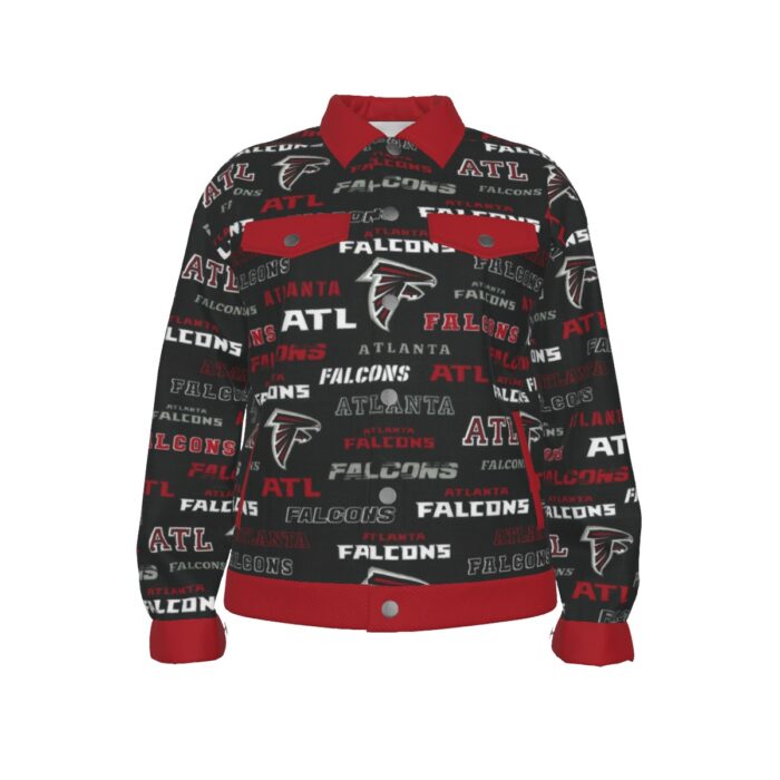 Atlanta Falcons - Unisex Lapel Jacket | 245GSM Cotton - Image 4